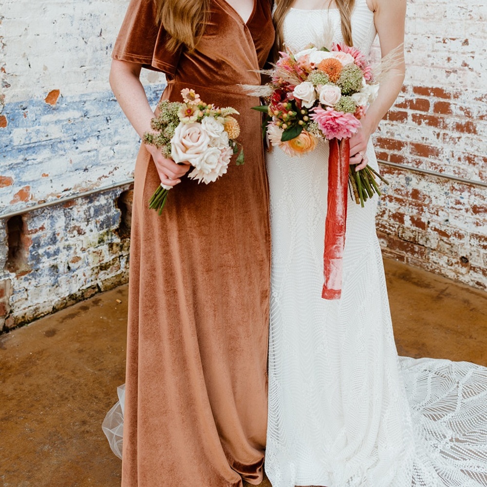 Baltic born spice velvet wrap dress